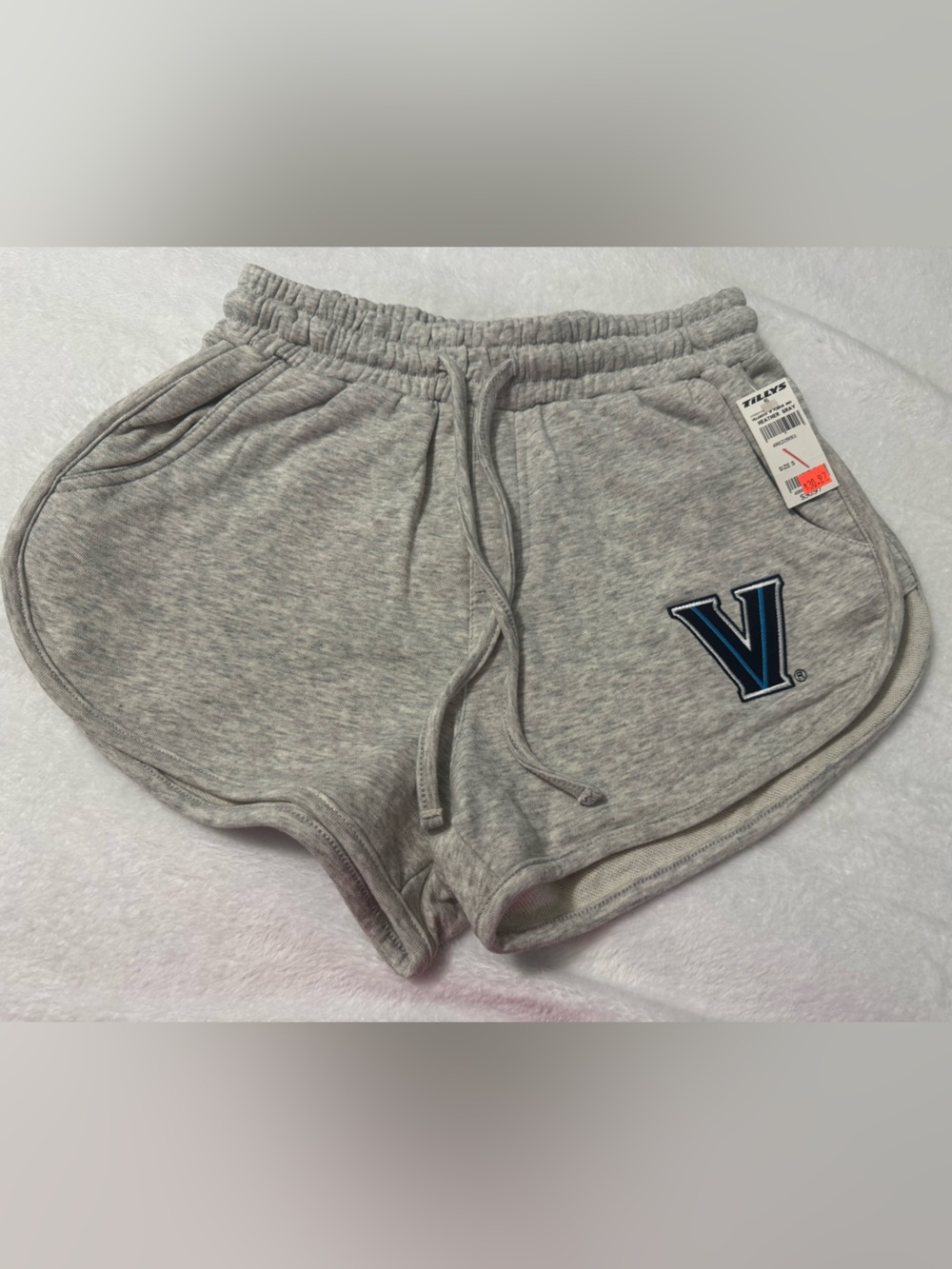 Hype & Vice Villanova Heather Gray Fleece Shorts Size S